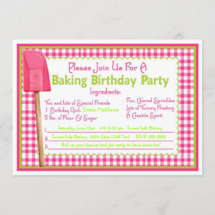 Invitations pour l'anniversaire de cuisine