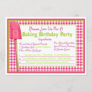 Invitations pour l'anniversaire de cuisine