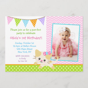 Invitations pour l'anniversaire de Kitty Cat