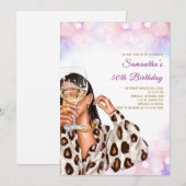 Invitations pour l'anniversaire de la femme Rainbo (Devant / Derrière)