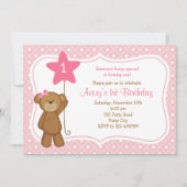 Invitations pour l'anniversaire de l'ours - 1er an (Devant)