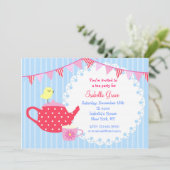 Invitations pour l'anniversaire de Tea Party (Debout devant)