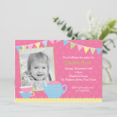 Invitations pour l'anniversaire de Tea Party (Debout devant)