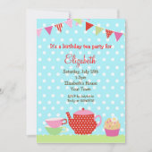 Invitations pour l'anniversaire de Tea Party (Devant)