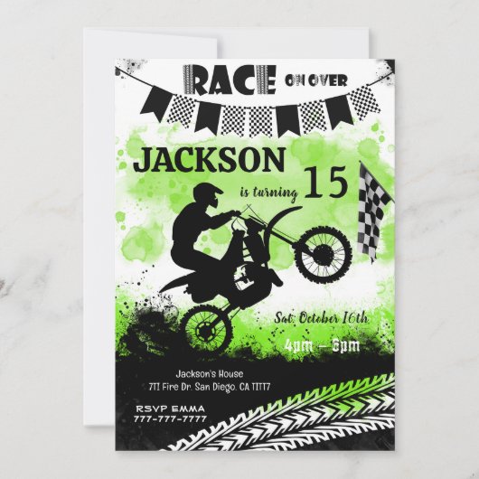 Invitations pour l'anniversaire de vélo, Invitatio (Devant)