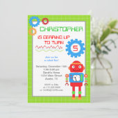 Invitations pour l'anniversaire des robots (Debout devant)