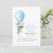 Invitations pour l'anniversaire du Ballons bleu (Debout devant)