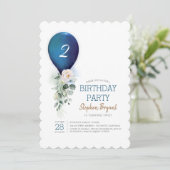Invitations pour l'anniversaire du Ballons bleu de (Debout devant)
