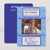 Invitations pour l'anniversaire du bébé (Devant / Derrière)