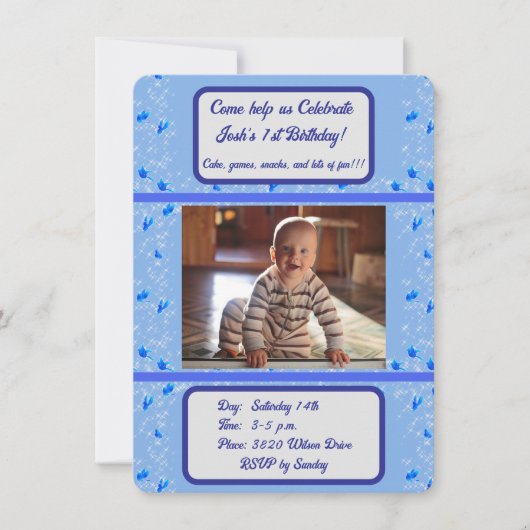 Invitations pour l'anniversaire du bébé (Devant)