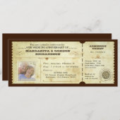 Invitations pour l'anniversaire du billet vintage (Devant / Derrière)