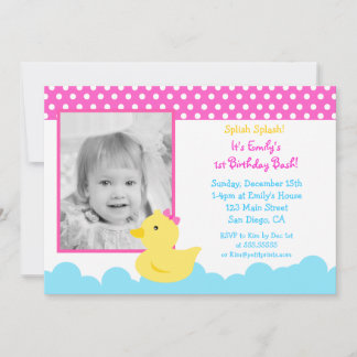 Invitations pour l'anniversaire du canard en caout