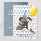 Invitations pour l'anniversaire du Carlin et du vi (Devant / Derrière)