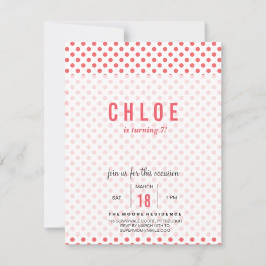 Invitations pour l'anniversaire du cheval (Dos)