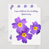 Invitations pour l'anniversaire du mariage (Devant / Derrière)