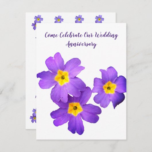 Invitations pour l'anniversaire du mariage (Devant / Derrière)