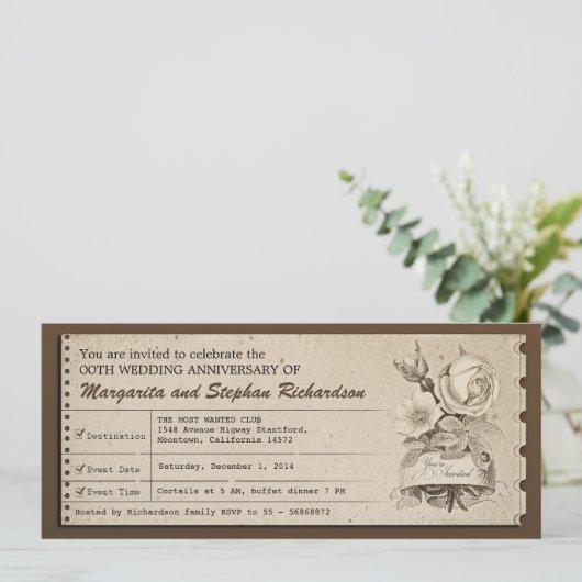 Invitations pour l'anniversaire du mariage de bill (Debout devant)