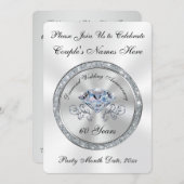 Invitations pour l'anniversaire du Mariage de diam (Devant / Derrière)