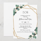 Invitations pour l'anniversaire du Mariage Emerald (Devant / Derrière)