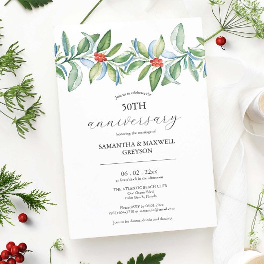 Invitations pour l'anniversaire du mariage Noël