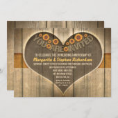 invitations pour l'anniversaire du mariage rustiqu (Devant / Derrière)