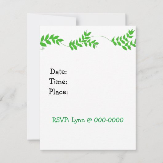 Invitations pour l'anniversaire du petit singe (Dos)