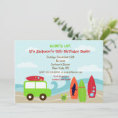 Invitations pour l'anniversaire du Surf de surfeur (Debout devant)