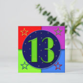 Invitations pour le 13e anniversaire - Couleurs né (Debout devant)