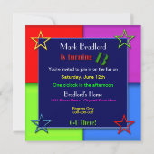 Invitations pour le 13e anniversaire - Couleurs né (Dos)