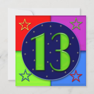 Invitations pour le 13e anniversaire - Couleurs né