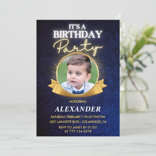 Invitations pour le 2e anniversaire Elegant Chic P (Debout devant)