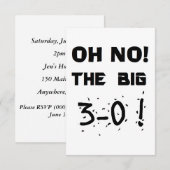 Invitations pour le 30e anniversaire (Devant / Derrière)