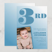 Invitations pour le 3e anniversaire du garçon Phot (Devant / Derrière)