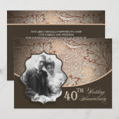invitations pour le 40e anniversaire avec photo (Devant / Derrière)