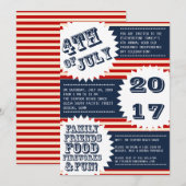 Invitations pour le 4 juillet (Devant / Derrière)