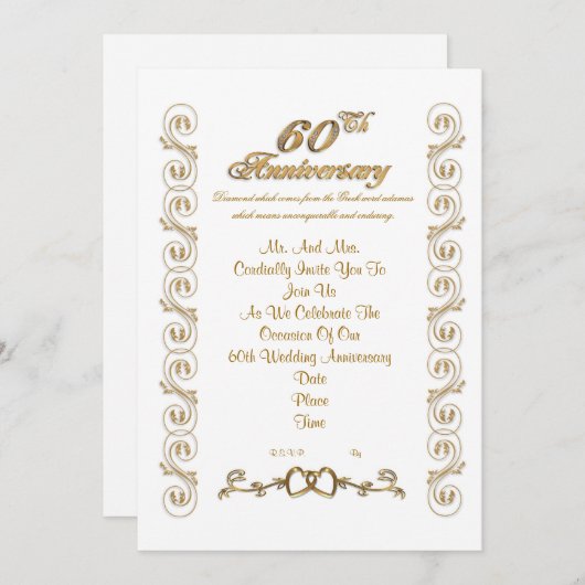 invitations pour le 60e anniversaire (Devant / Derrière)