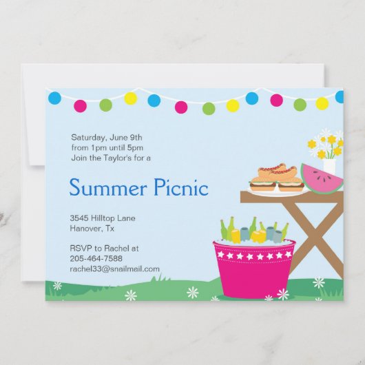 Invitations pour le barbecue Jardin du printemps (Devant)