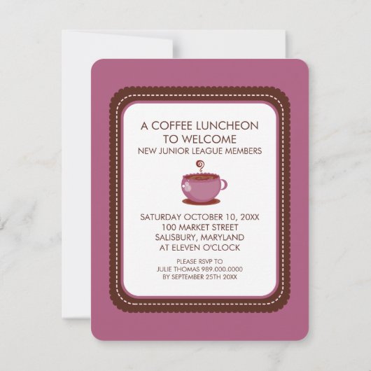 Invitations pour le déjeuner café (Dos)