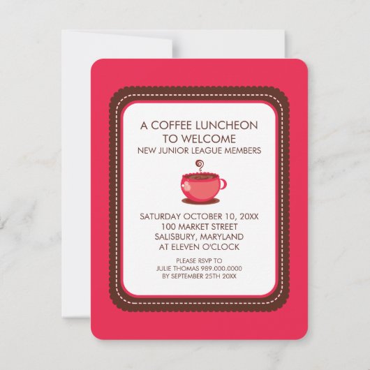 Invitations pour le déjeuner café (Dos)