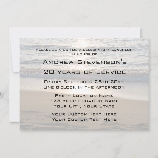 Invitations pour le déjeuner de l'anniversaire de  (Dos)