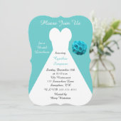 Invitations pour le déjeuner nuptial Aqua (Debout devant)