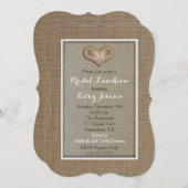 Invitations pour le déjeuner nuptial - Burlap Look (Devant / Derrière)