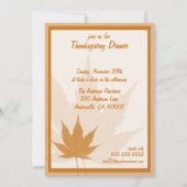 Invitations pour le dîner d'action de grâces d'aut (Dos)