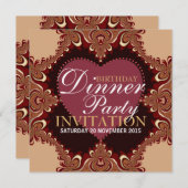 Invitations pour le dîner d'anniversaire en bohème (Devant / Derrière)