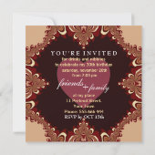Invitations pour le dîner d'anniversaire en bohème (Dos)