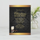 Invitations pour le dîner de Noël Gold & Black (Debout devant)