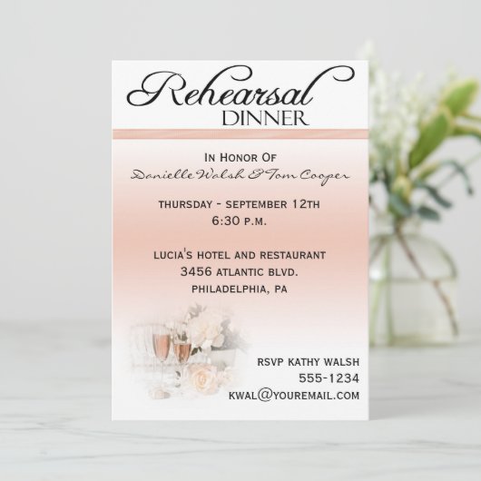 Invitations pour le dîner de répétition (Debout devant)