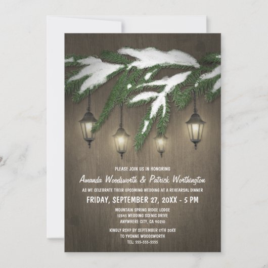 Invitations pour le dîner de répétition à feuillag (Devant)