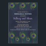 Invitations pour le dîner de répétition de Peacock<br><div class="desc">Invitation votre mariage à un dîner de répétition avec cette belle invitation à dîner de répétition de plumes de paon.</div>