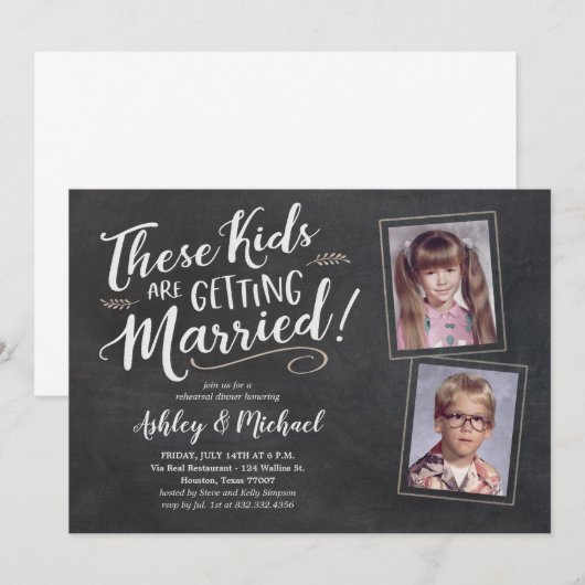Invitations pour le dîner de répétition de vieille (Devant / Derrière)